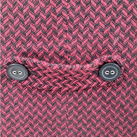 JM Collection Vintage Pink Black Herringbone Coquette 2 Button Jacket - Picture 12 of 14